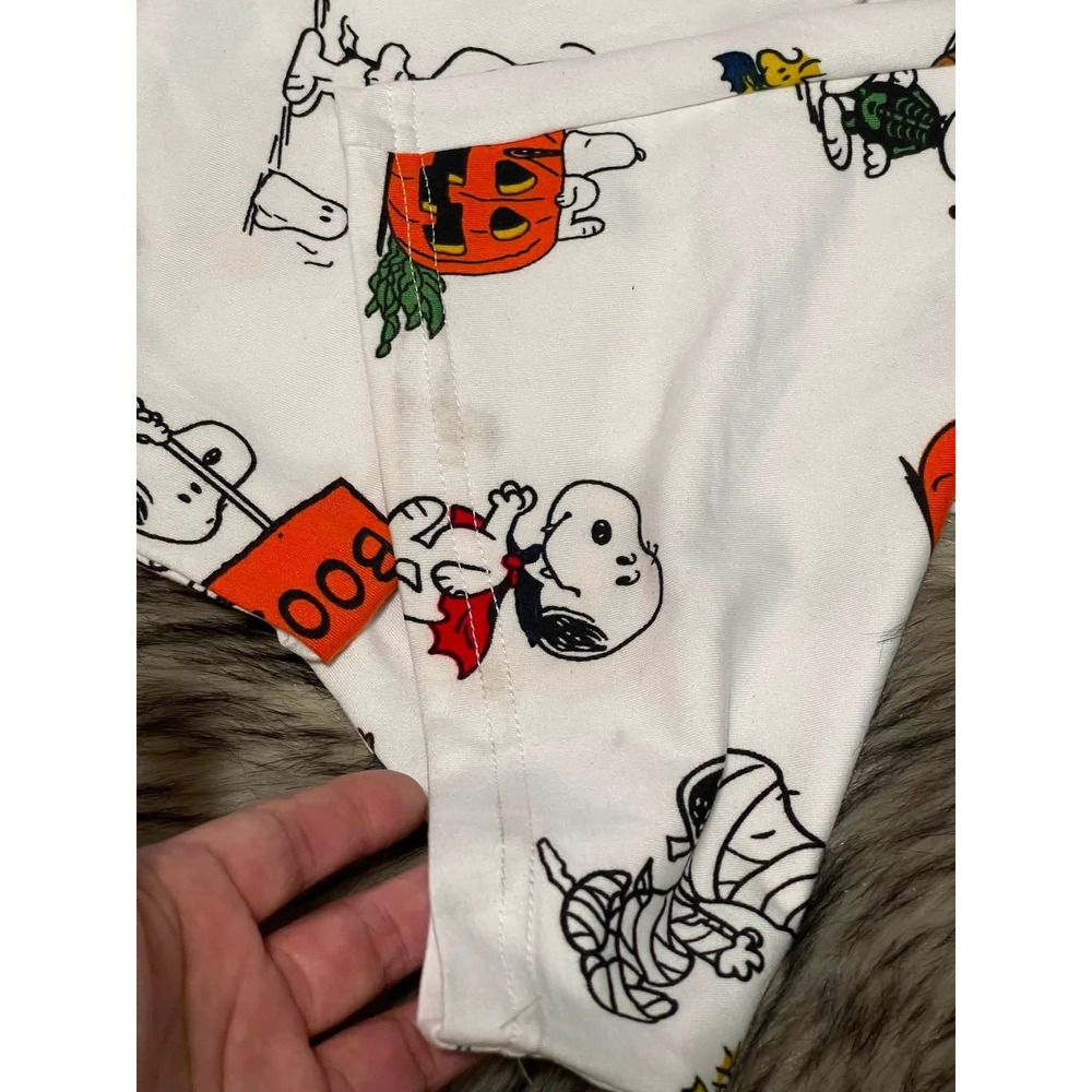 Women Halloween Snoopy Mummy Jack-o'-Lanterns "BOO!" Pumpkin Pajama Pants Small - Picture 3 of 4